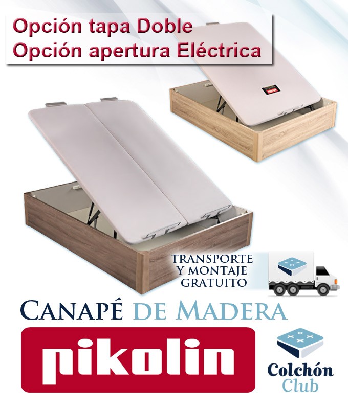 PIKOLIN CANAPÉ ABATIBLE NATURBOX Madera 3D - (135x180, Blanco)