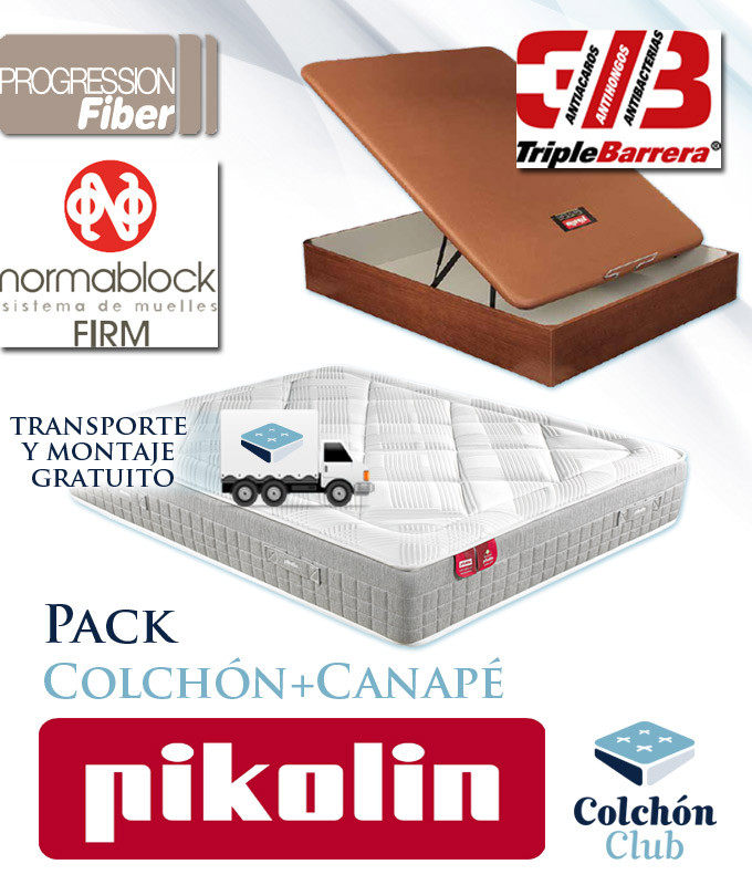 Pack de Canapé Abatible más Colchón HR con Visco más almohadas 135X190 cm .  Dream On