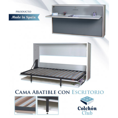 Pack Cama Abatible Horizontal con escritorio y Colchón Ref Y45000