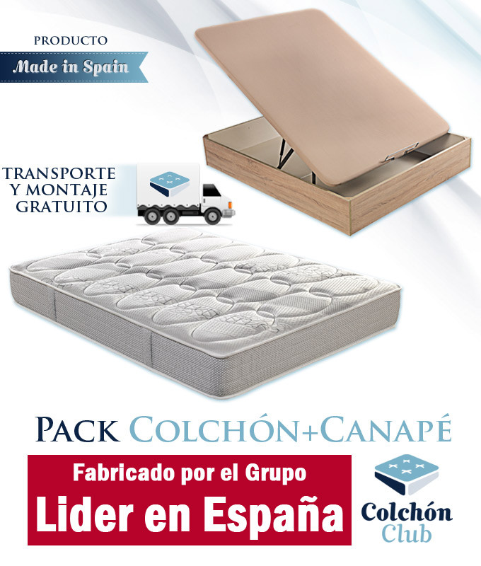 Pack Exclusive 135x190 Canapé Abatible Y Colchón Viscoelástico De