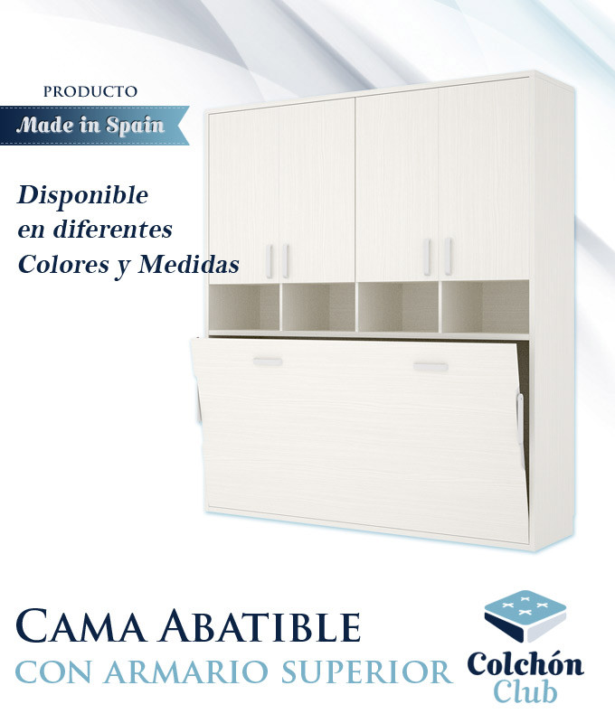 CAMA Abatible Color Blanco 90x190 