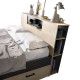 Dormitorio con cama de matrimonio, cabecero y huecos de almacenaje Ref YK39