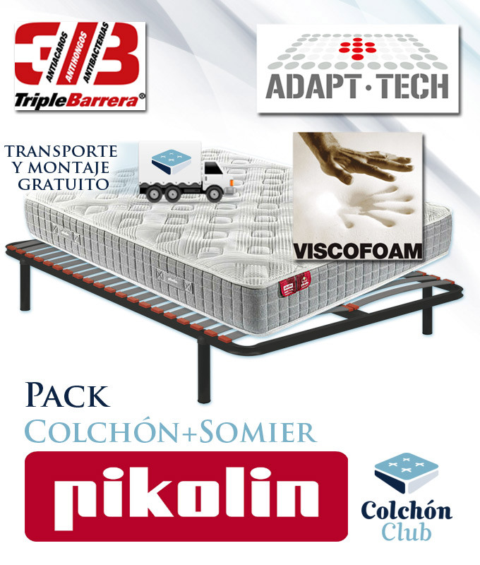 Pack Pikolin, Colchón de muelles ensacados modelo Podium Plus y Somier multiláminas SG16 Ref P441000