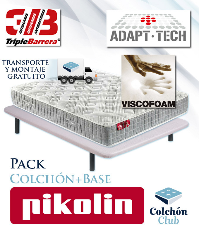 Pack Pikolin, Colchón de muelles ensacados modelo Podium Plus y Base Tapizada Ref P442000