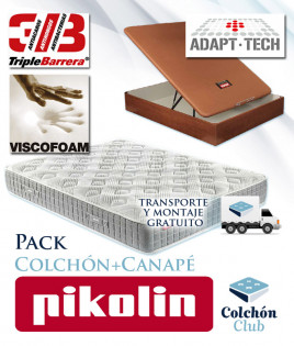Pack Pikolin, Colchón de muelles ensacados modelo Podium Plus y Canapé de Madera Pikolin Ref P443000