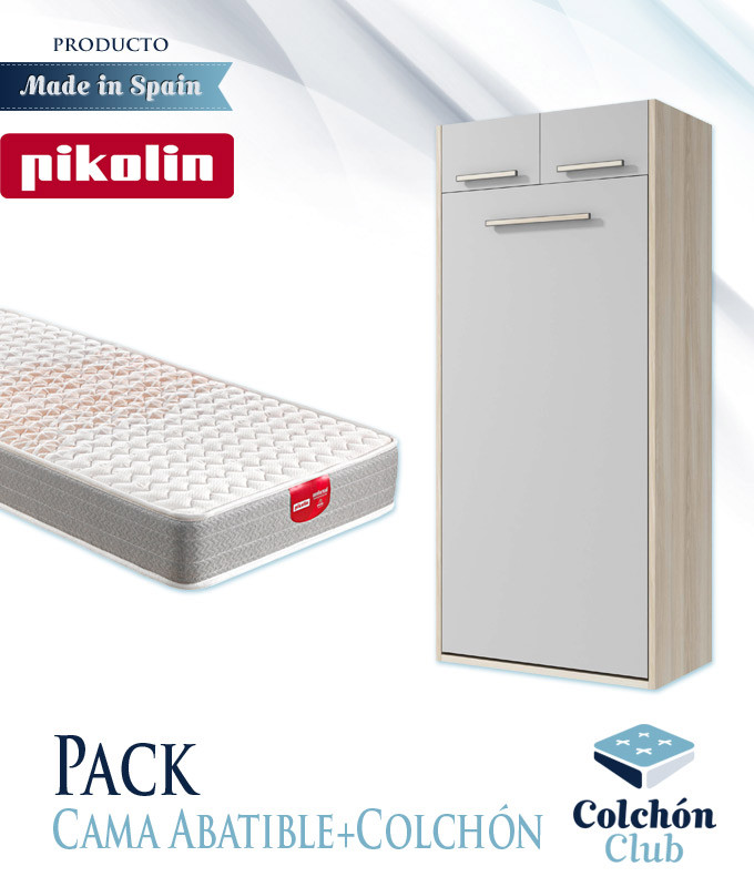 Pack Cama Abatible Vertical con altillo y Colchón Ref Z15000