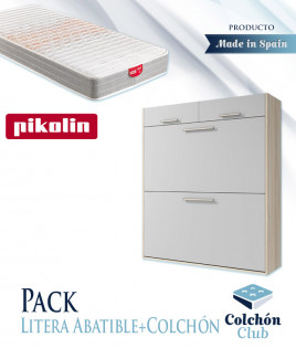 Pack Litera Abatible Horizontal con Altillo y Colchones Ref Z19000