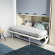 Dormitorio con cama abatible individual con escritorio, altillo y armario puertas correderas Ref Z24-26