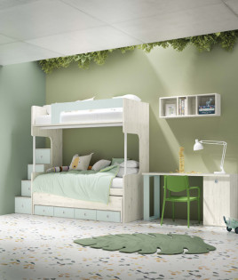 Dormitorio Juvenil con Litera y escritorio Ref Z24-47