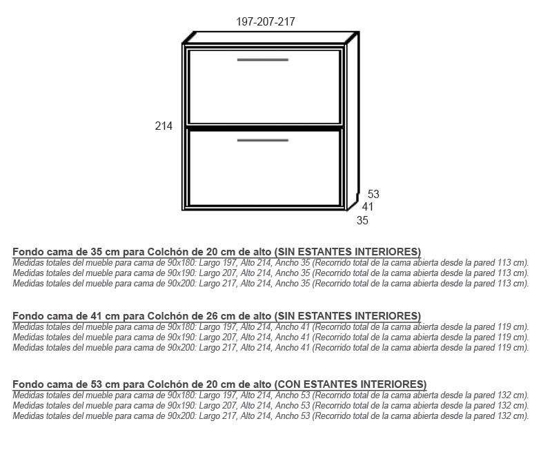 Litera Abatible Horizontal con opción de Altillo